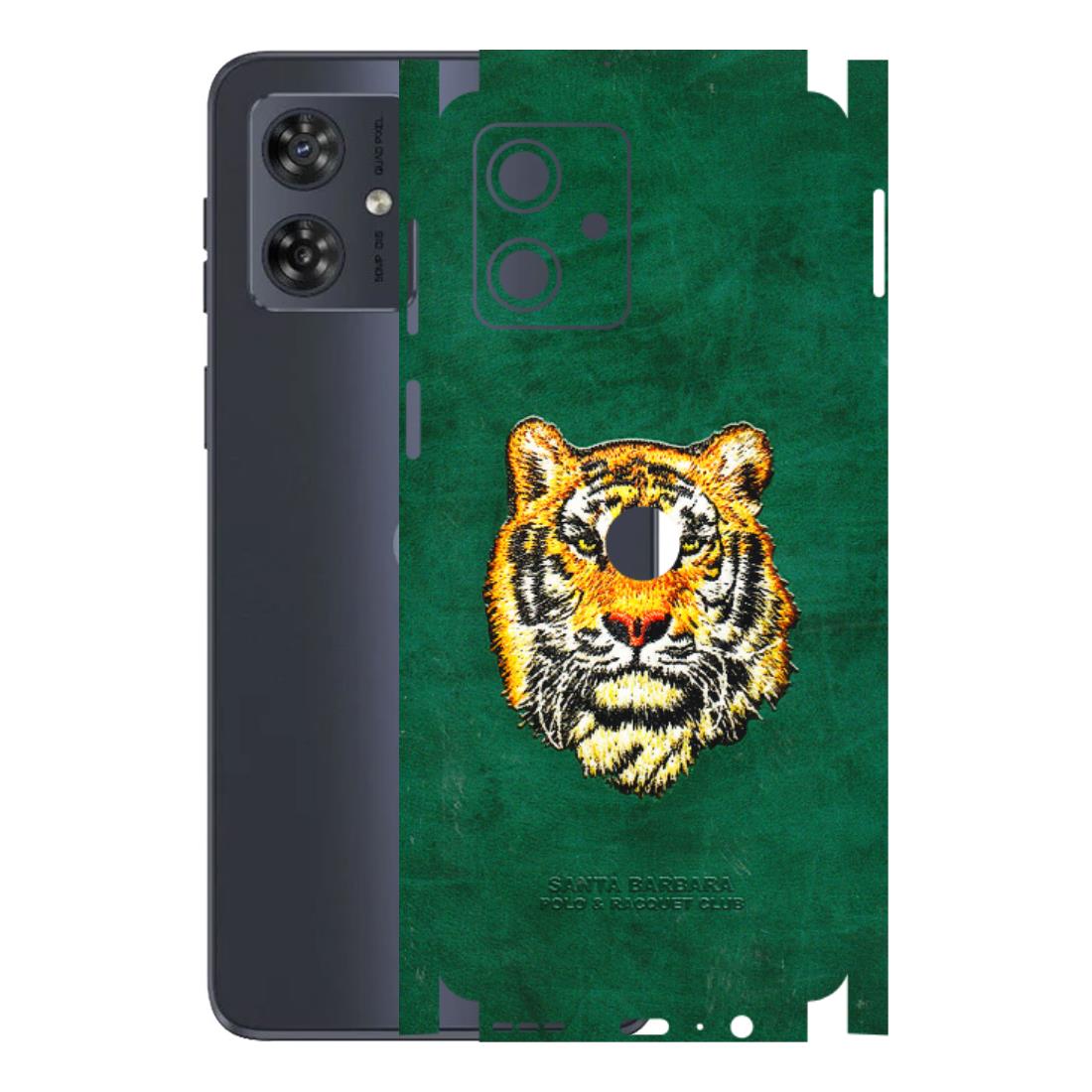 Motorola Phone Skins (All Models) - Leather Feel Tiger - 3D Embossed Finish (L-111) Motorola G54 (5G)