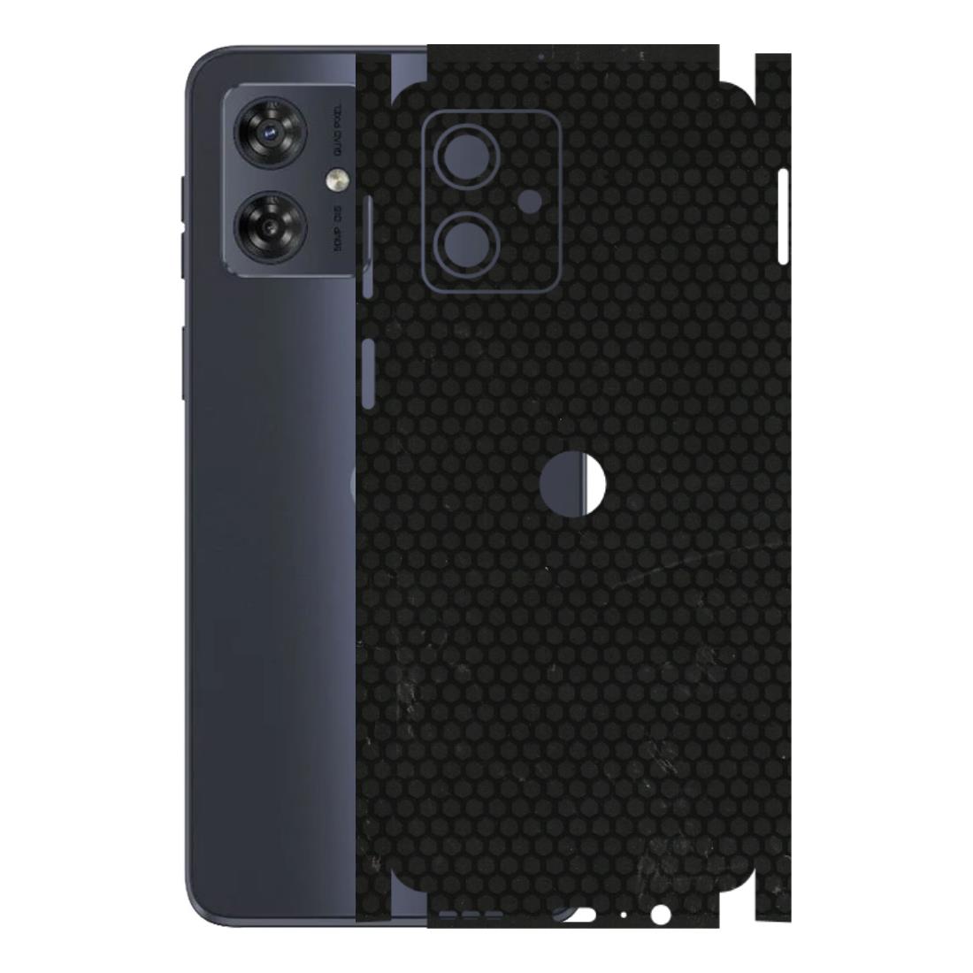 Motorola Phone Skins (All Models) - Black honeycomb - 3D Embossed Finish (L-114) Motorola G54 (5G)