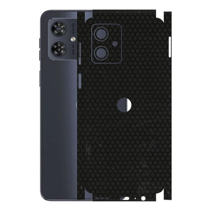 Motorola Phone Skins (All Models) - Black honeycomb - 3D Embossed Finish (L-114) Motorola G54 (5G)