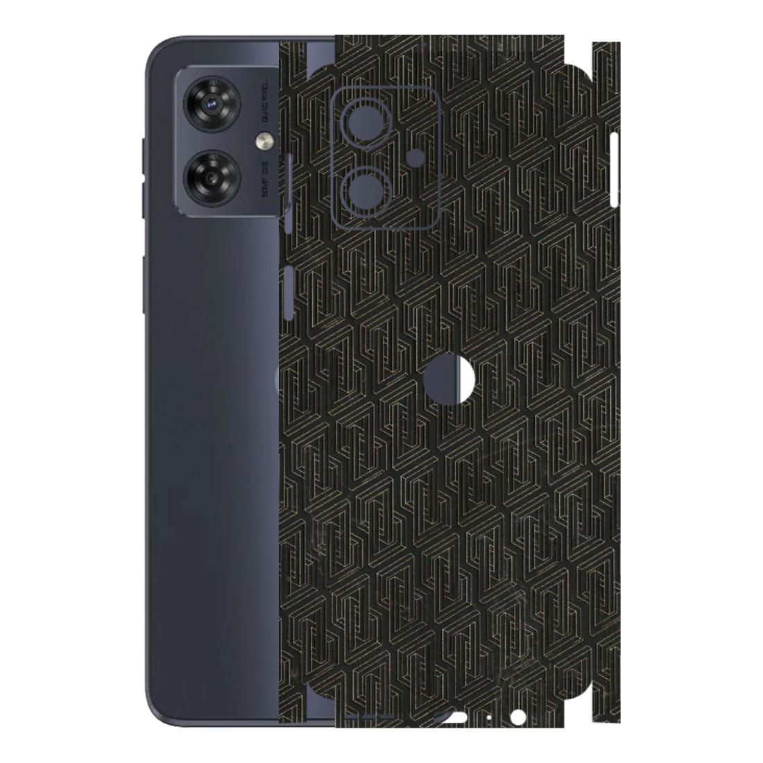 Motorola Phone Skins (All Models) - Black Abstract Pattern - 3D Embossed Finish (L-117) Motorola G54 (5G)