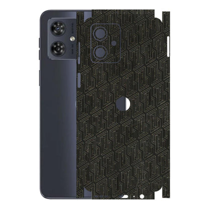 Motorola Phone Skins (All Models) - Black Abstract Pattern - 3D Embossed Finish (L-117) Motorola G54 (5G)