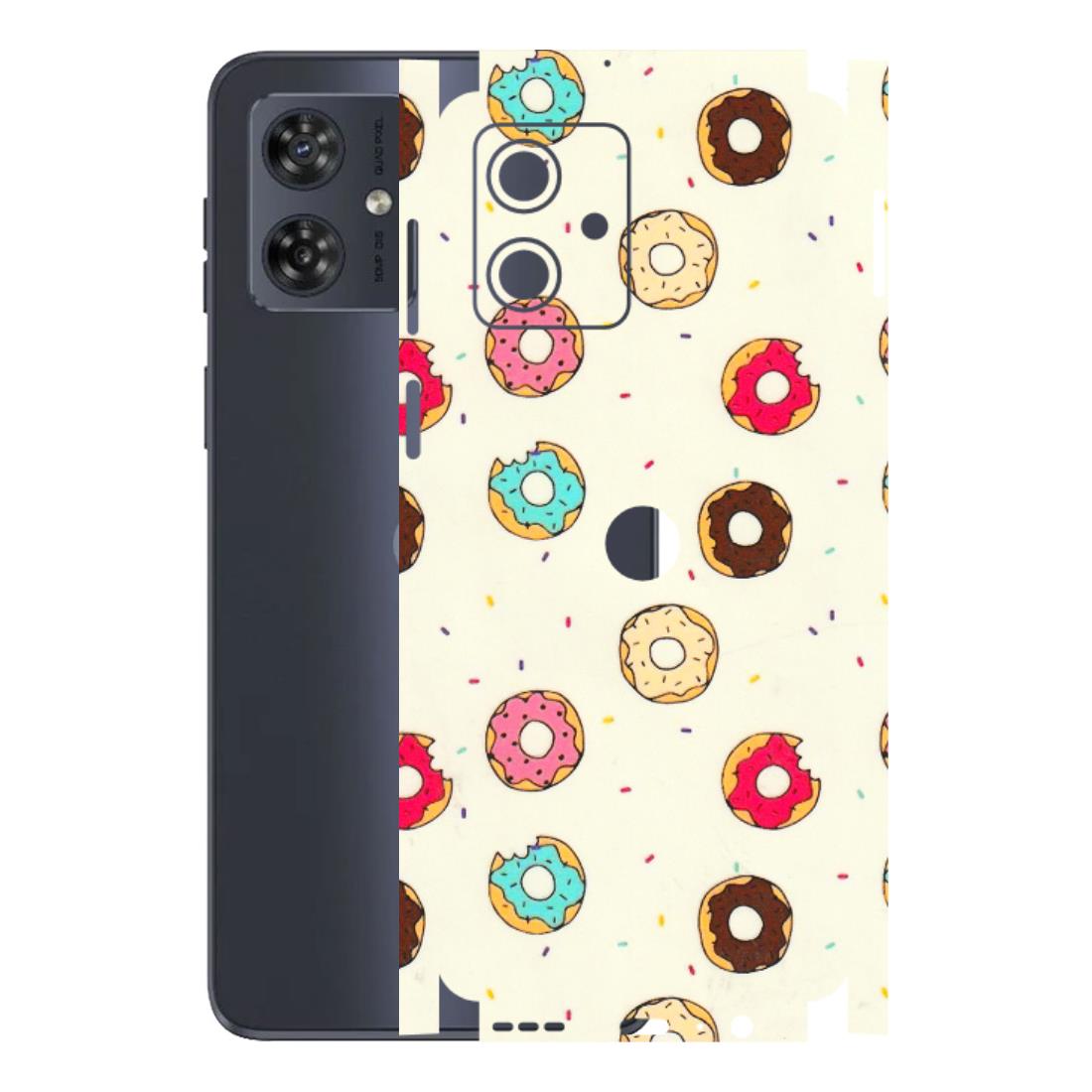 Motorola Phone Skins (All Models) - Mini Donuts Doodle Art - 3D Embossed Finish (L-122) Motorola G54 (5G)