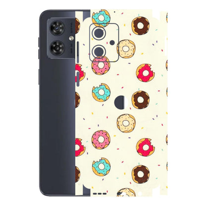 Motorola Phone Skins (All Models) - Mini Donuts Doodle Art - 3D Embossed Finish (L-122) Motorola G54 (5G)