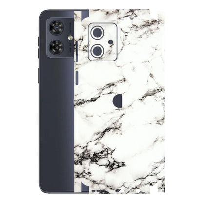 Motorola Phone Skins (All Models) - Black and White Marble Texture - 3D Embossed Finish (L-124) Motorola G54 (5G)