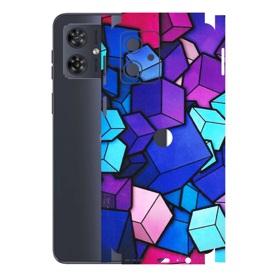 Motorola Phone Skins (All Models) - Cube Doodle - 3D Embossed Finish (L-141) Motorola G54 (5G)