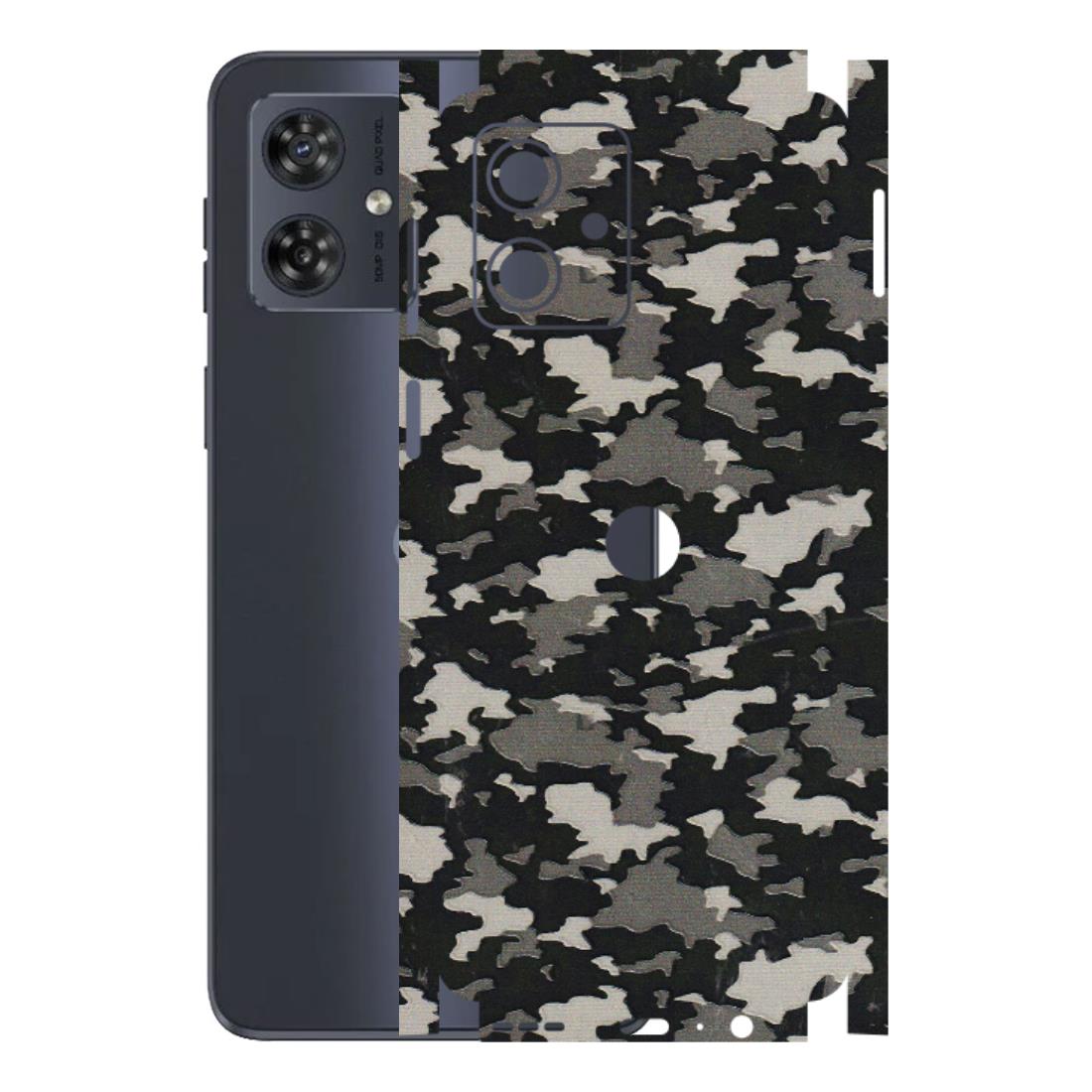 Motorola Phone Skins (All Models) - Black/Grey Camoflaunge - 3D Embossed Finish (L-142) Motorola G54 (5G)
