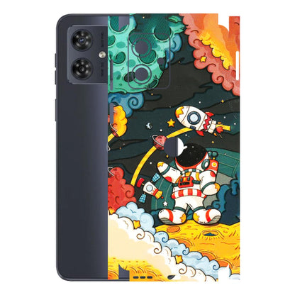 Motorola Phone Skins (All Models) - Astronauts & Spaceship - 3D Embossed Finish (L-145) Motorola G54 (5G)
