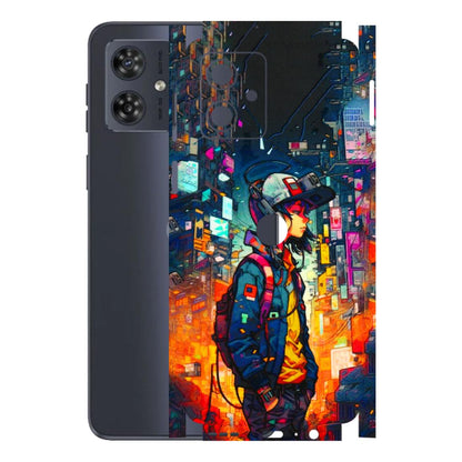 Motorola Phone Skins (All Models) - Street Anime Guy - 3D Embossed Finish (L-158) Motorola G54 (5G)