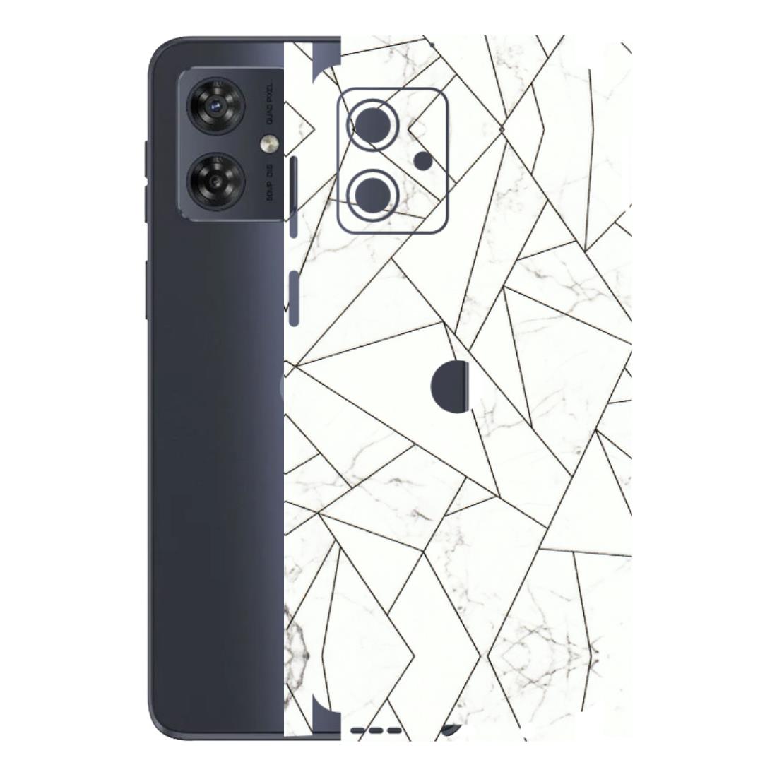 Motorola Phone Skins (All Models) - Luxury White Marble Effect - 3D Embossed Finish (L-168) Motorola G54 (5G)