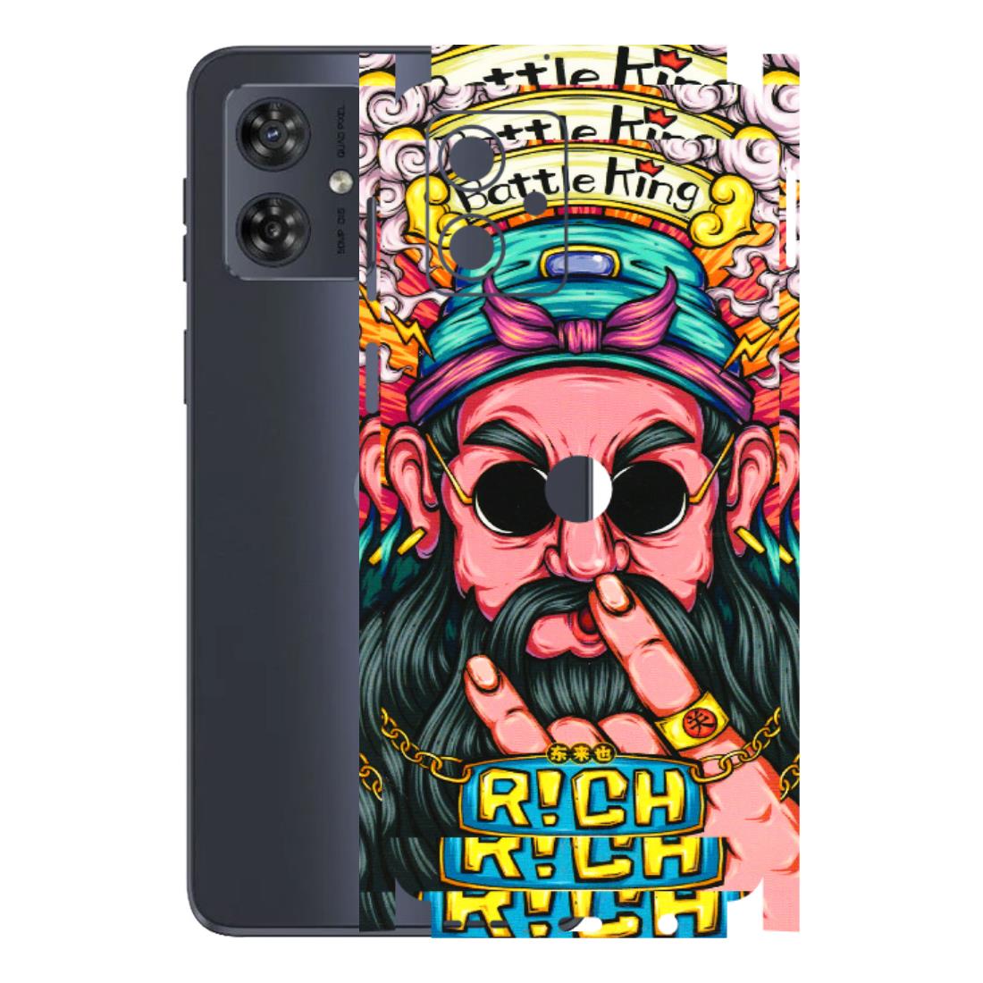 Motorola Phone Skins (All Models) - Battle King Dude Face - 3D Embossed Finish (L-178) Motorola G54 (5G)