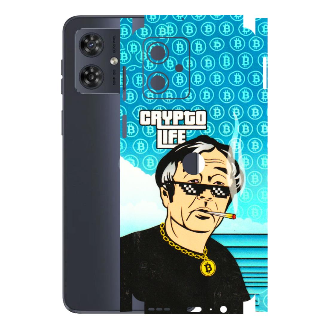 Motorola Phone Skins (All Models) - Crypto Thug Life - 3D Embossed Finish (L-179) Motorola G54 (5G)