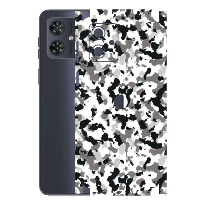 Motorola Phone Skins (All Models) - White Black Camouflage - 3D Embossed Finish (L-18) Motorola G54 (5G)