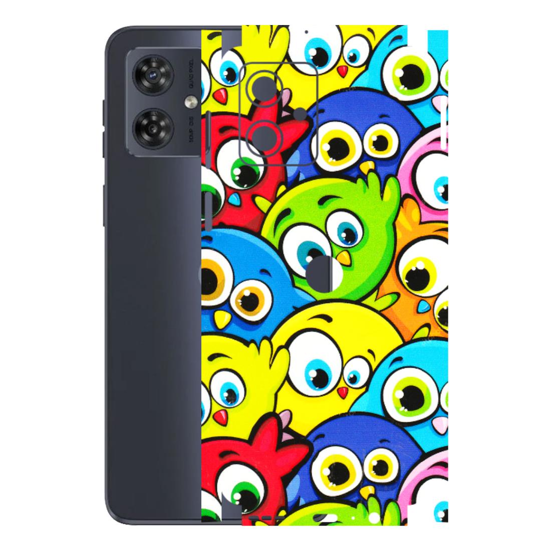 Motorola Phone Skins (All Models) - Cute Fluffy Birds - 3D Embossed Finish (L-213) Motorola G54 (5G)