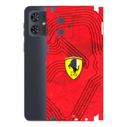 Motorola Phone Skins (All Models) - Red Ferrari Logo Stylish - 3D Embossed Finish (L-238) Motorola G54 (5G)