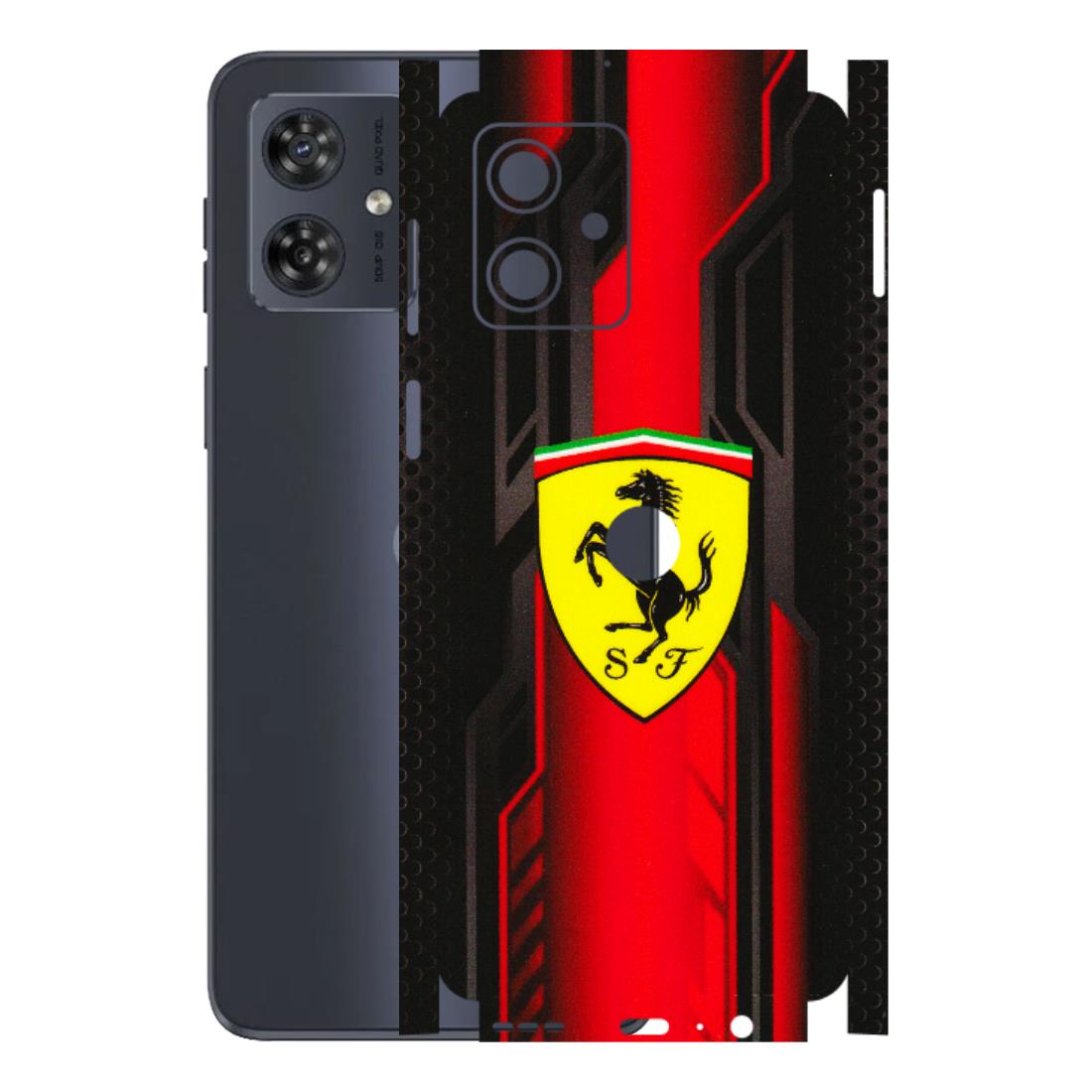 Motorola Phone Skins (All Models) - Black Ferrari Logo - 3D Embossed Finish (L-253) Motorola G54 (5G)