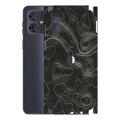 Motorola Phone Skins (All Models) - Abstract White Line Map - 3D Embossed Finish (L-269) Motorola G54 (5G)