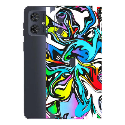 Motorola Phone Skins (All Models) - Abstract Colour Paints - 3D Embossed Finish (L-271) Motorola G54 (5G)