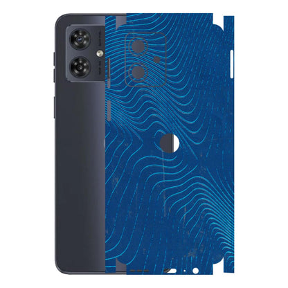 Motorola Phone Skins (All Models) - Abstract Blue Line Map - 3D Embossed Finish (L-272) Motorola G54 (5G)