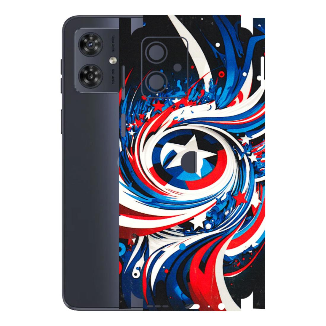 Motorola Phone Skins (All Models) - Captain America Logo - 3D Embossed Finish (L-307) Motorola G54 (5G)
