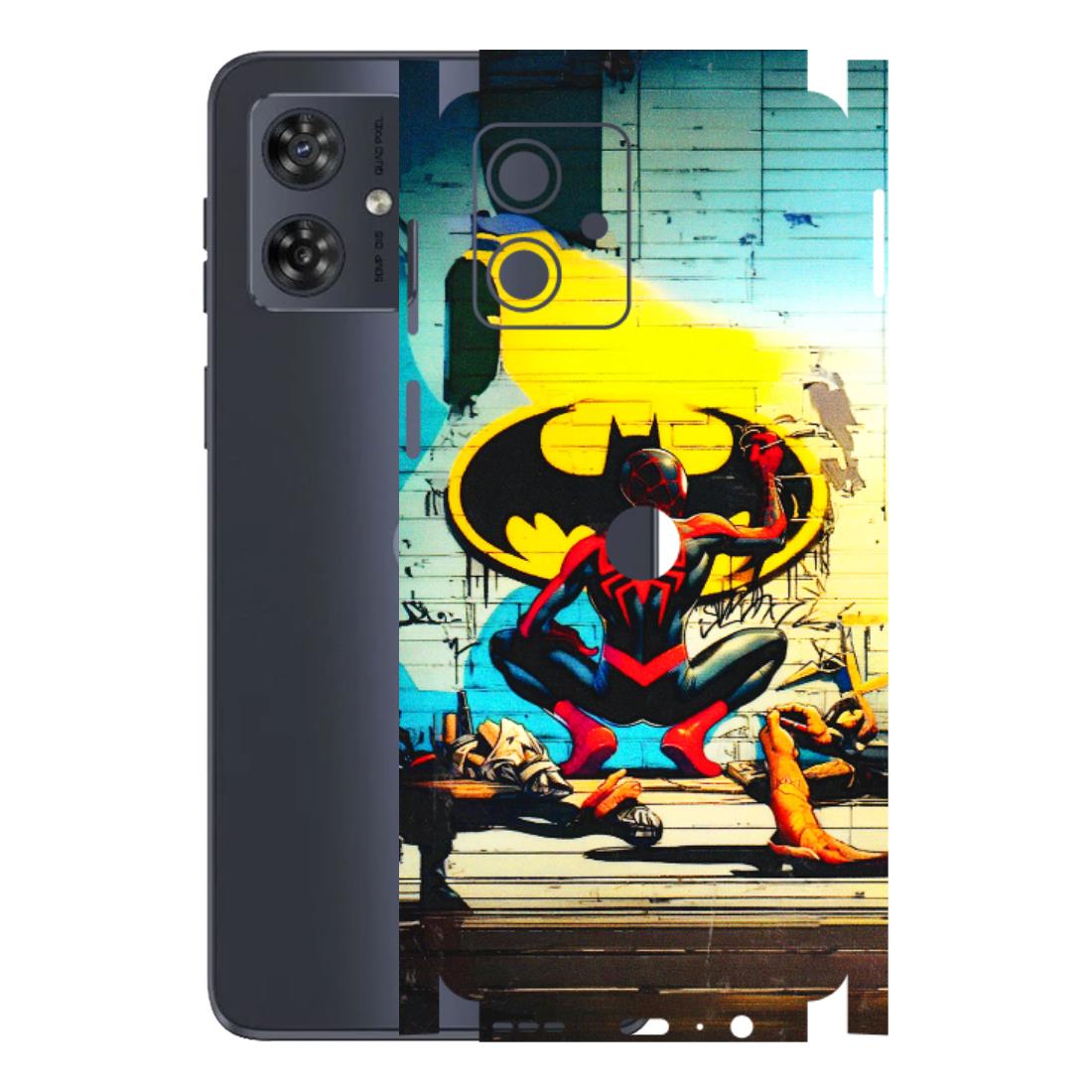 Motorola Phone Skins (All Models) - New Spiderman Bat Logo - 3D Embossed Finish (L-309) Motorola G54 (5G)