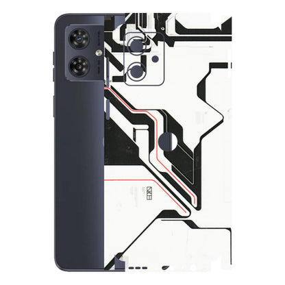 Motorola Phone Skins (All Models) - White Techy Logo - 3D Embossed Finish (L-312) Motorola G54 (5G)