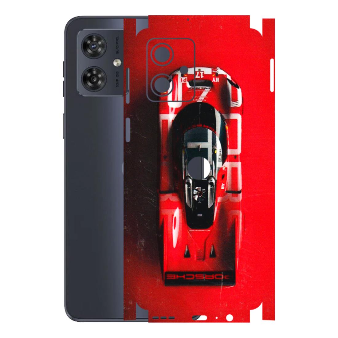 Motorola Phone Skins (All Models) - Red Porsche Car Logo - 3D Embossed Finish (L-315) Motorola G54 (5G)