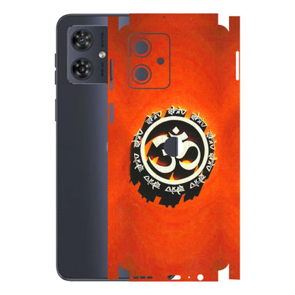 Motorola Phone Skins (All Models) - Aum Shiv Orange - 3D Embossed Finish (L-32) Motorola G54 (5G)
