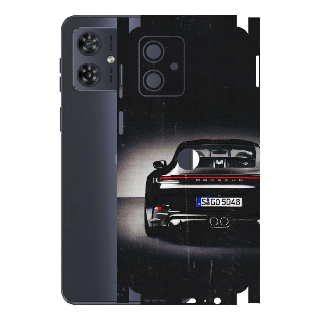 Motorola Phone Skins (All Models) - New Black Porsche GT3 - 3D Embossed Finish (L-327) Motorola G54 (5G)