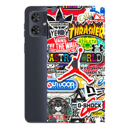 Motorola Phone Skins (All Models) - Multi Brands Sticker Graffiti - 3D Embossed Finish (L-37) Motorola G54 (5G)