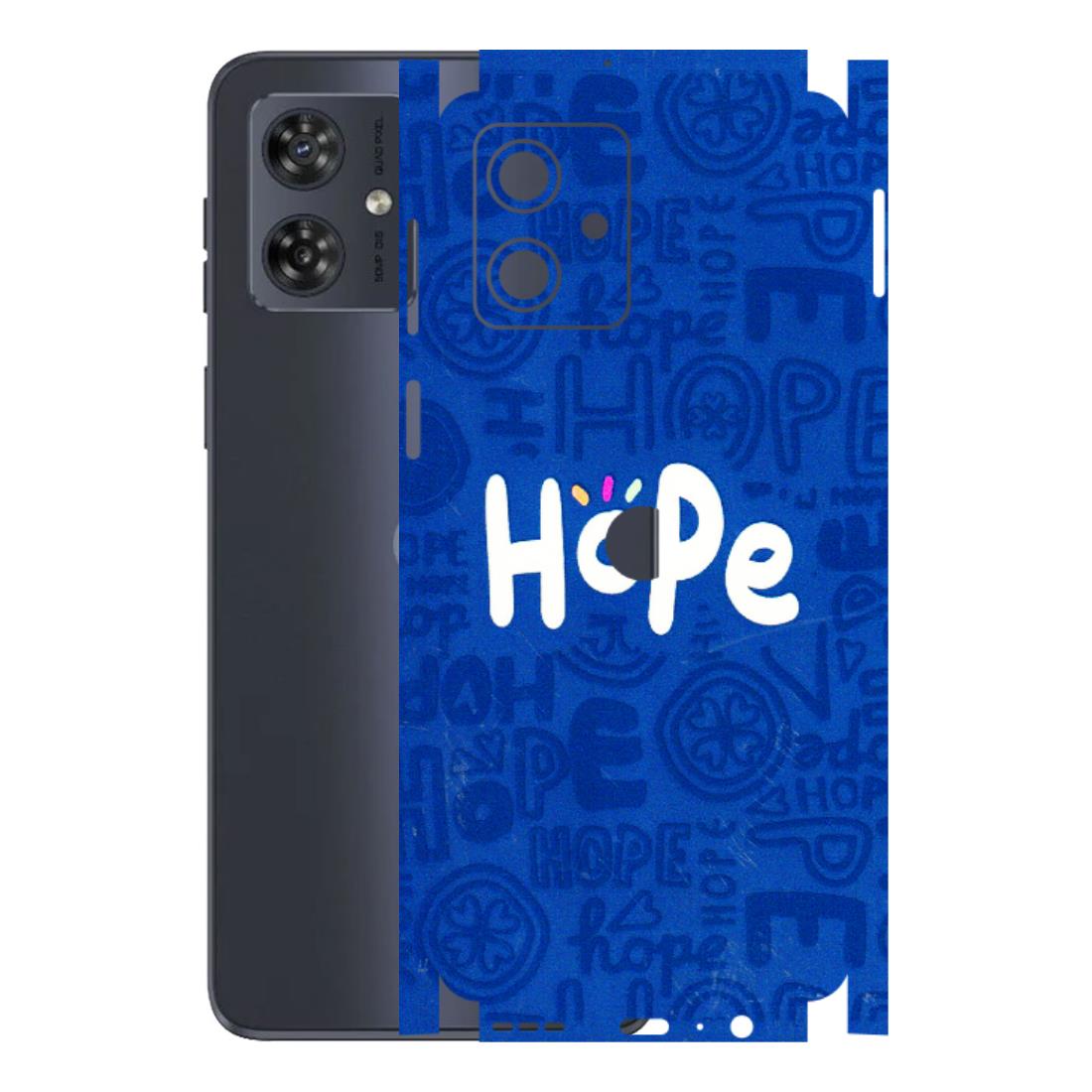 Motorola Phone Skins (All Models) - Hope Doodles Blue - 3D Embossed Finish (L-43) Motorola G54 (5G)