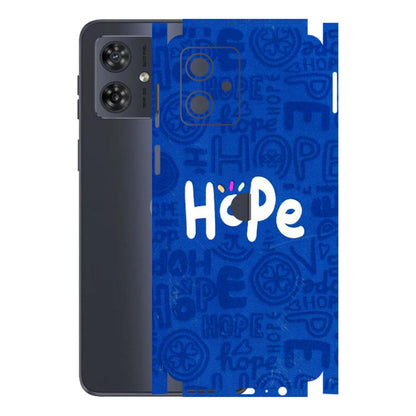 Motorola Phone Skins (All Models) - Hope Doodles Blue - 3D Embossed Finish (L-43) Motorola G54 (5G)