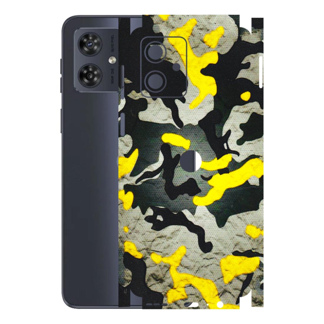 Motorola Phone Skins (All Models) - Yellow Camouflage - 3D Embossed Finish (L-61) Motorola G54 (5G)