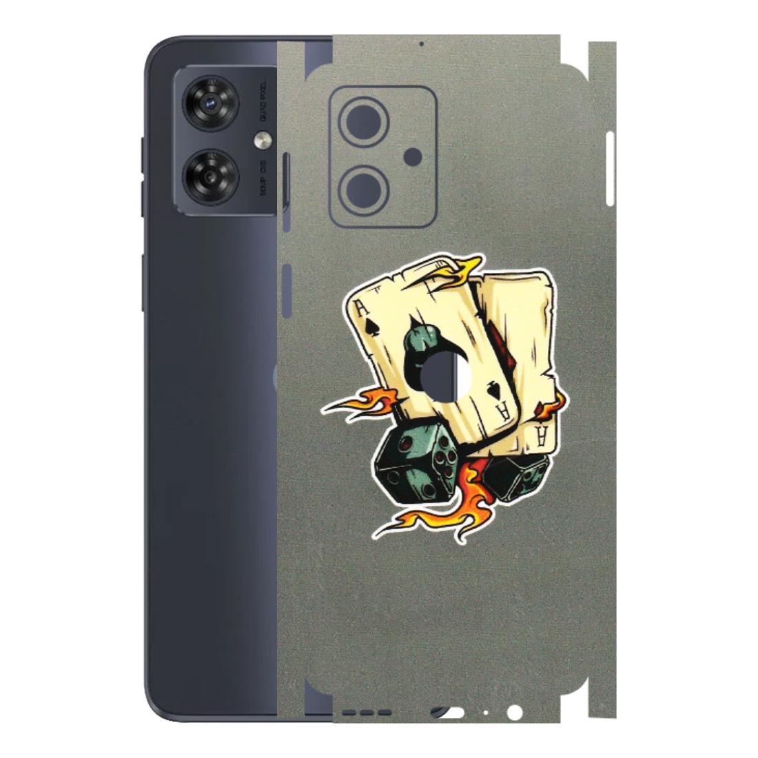 Motorola Phone Skins (All Models) - Grey Cards Of Ace - 3D Embossed Finish (L-77) Motorola G54 (5G)