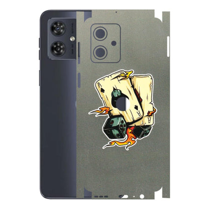 Motorola Phone Skins (All Models) - Grey Cards Of Ace - 3D Embossed Finish (L-77) Motorola G54 (5G)