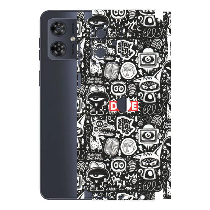 Motorola Phone Skins (All Models) - Dope Stay Classy Black Doodles - Matte Finish (M-126) Motorola G54 (5G)
