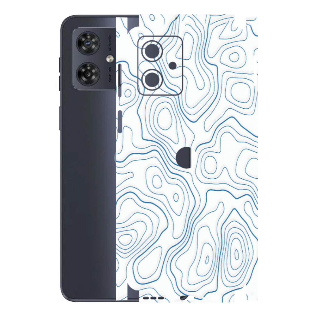 Motorola Phone Skins (All Models) - Blue And White Swirls - Matte Finish (M-139) Motorola G54 (5G)