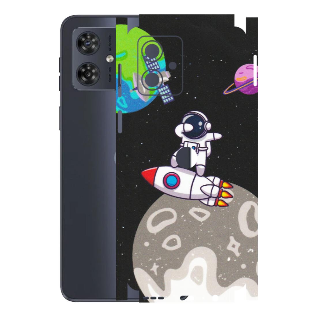 Motorola Phone Skins (All Models) - Astronaut Vibing Toon Running - Matte Finish (M-39) Motorola G54 (5G)