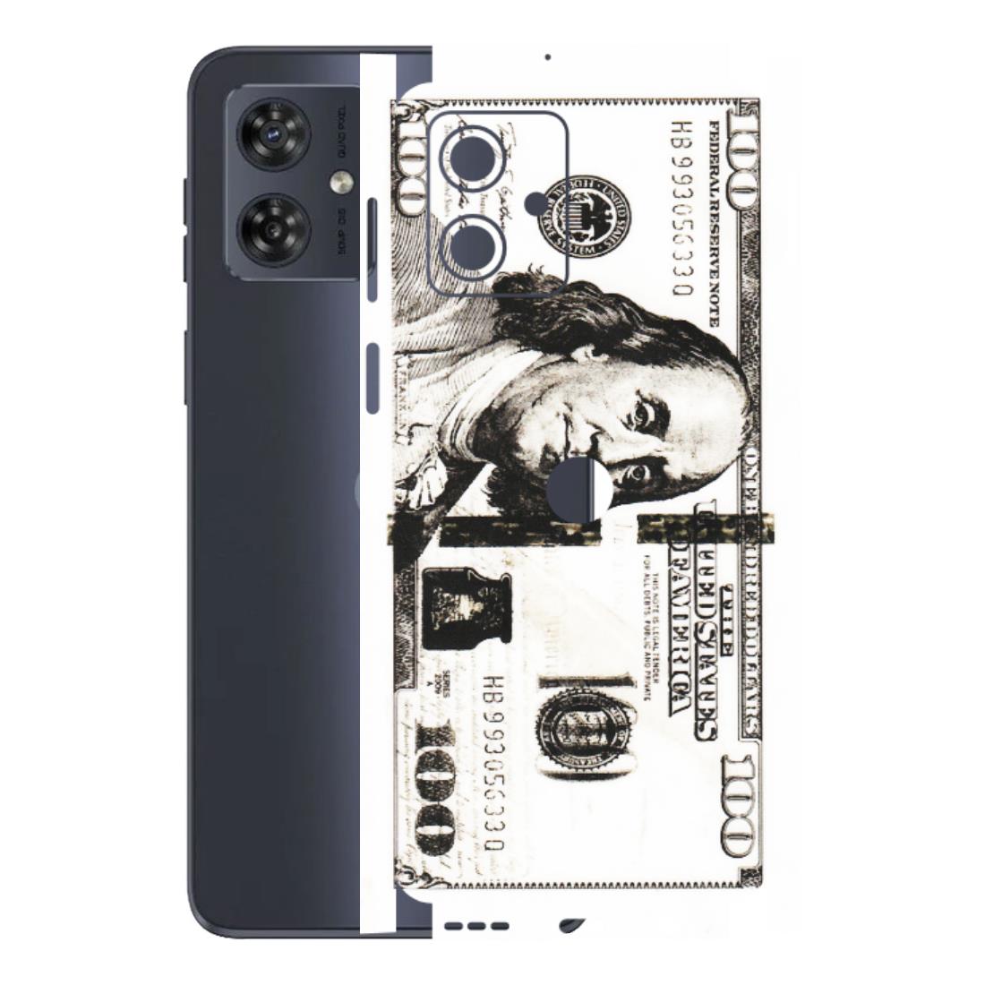 Motorola Phone Skins (All Models) - 100 Dollar Currency - Transparent Finish (T-01) Motorola G54 (5G)