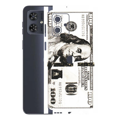 Motorola Phone Skins (All Models) - 100 Dollar Currency - Transparent Finish (T-01) Motorola G54 (5G)