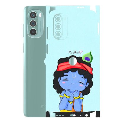 Motorola Phone Skins (All Models) - Radhe Radhe Cute Toon - 3D Embossed Finish (L-05) Motorola G62 5G -