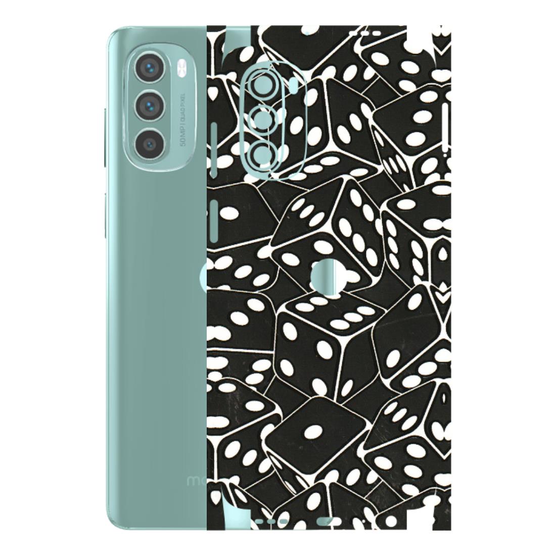 Motorola Phone Skins (All Models) - Big Black Dices - 3D Embossed Finish (L-106) Motorola G62 5G -