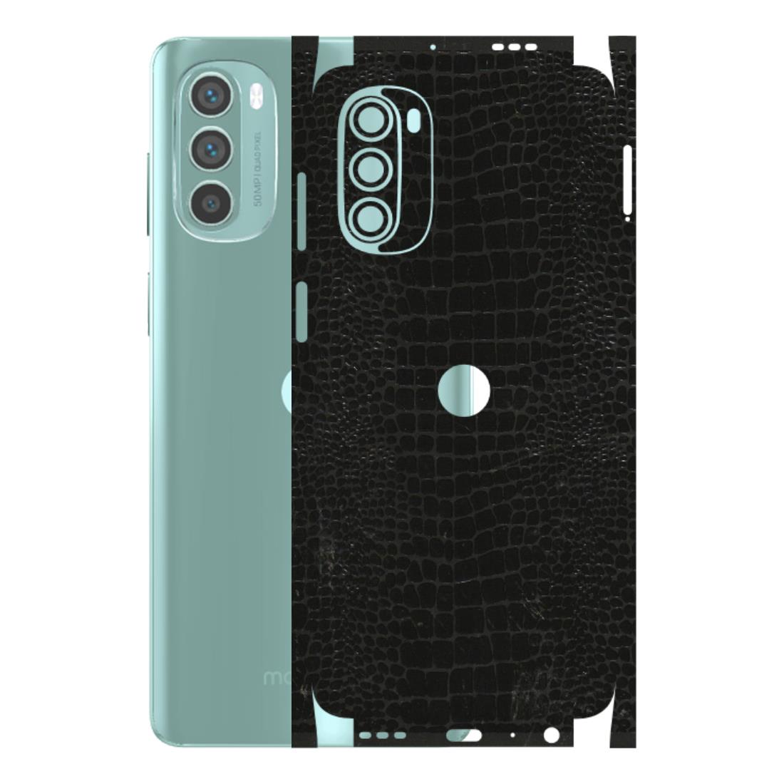 Motorola Phone Skins (All Models) - Snake Leather Black - 3D Embossed Finish (L-107) Motorola G62 5G -