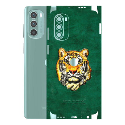 Motorola Phone Skins (All Models) - Leather Feel Tiger - 3D Embossed Finish (L-111) Motorola G62 5G -