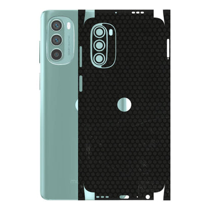Motorola Phone Skins (All Models) - Black honeycomb - 3D Embossed Finish (L-114) Motorola G62 5G -