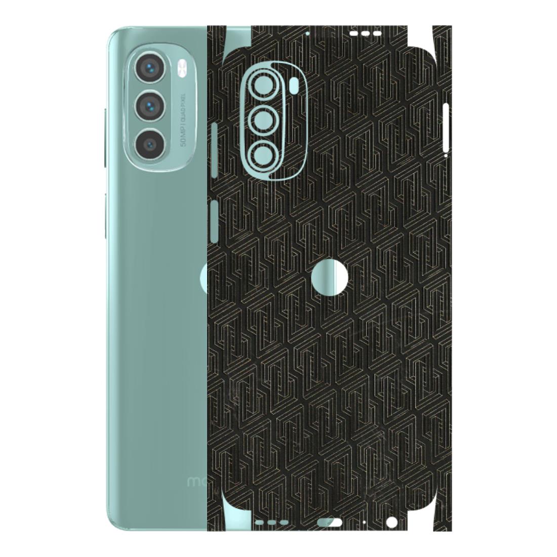 Motorola Phone Skins (All Models) - Black Abstract Pattern - 3D Embossed Finish (L-117) Motorola G62 5G -