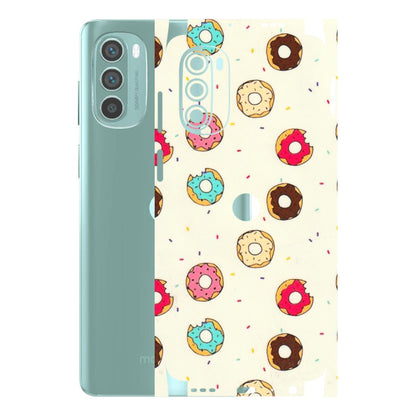 Motorola Phone Skins (All Models) - Mini Donuts Doodle Art - 3D Embossed Finish (L-122) Motorola G62 5G -