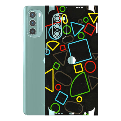 Motorola Phone Skins (All Models) - Black Shapes - 3D Embossed Finish (L-131) Motorola G62 5G -