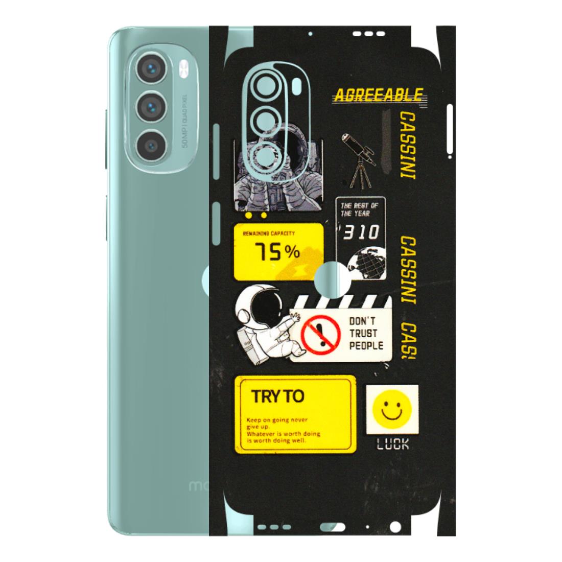 Motorola Phone Skins (All Models) - Black Cassini - 3D Embossed Finish (L-161) Motorola G62 5G -
