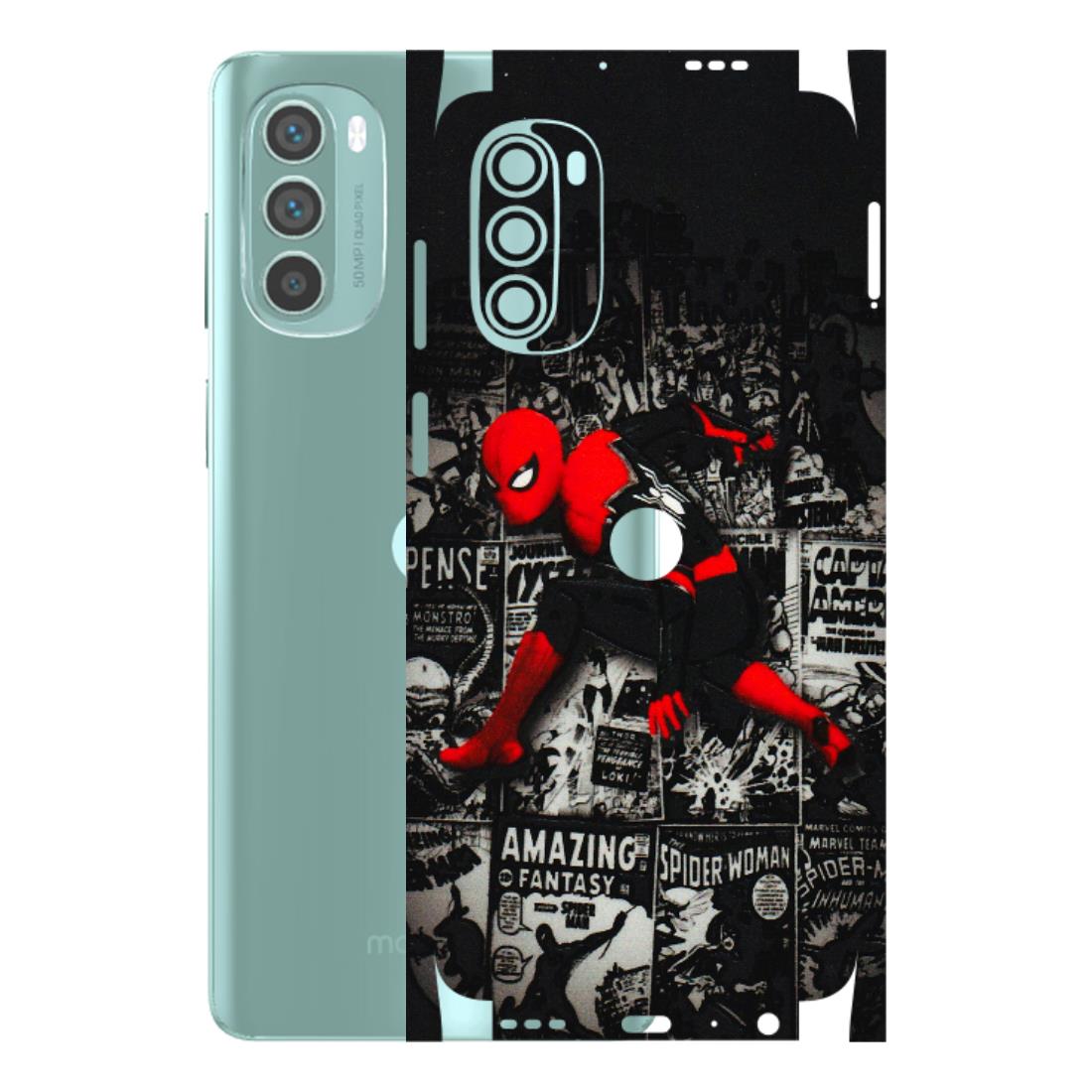 Motorola Phone Skins (All Models) - SpiderMan New - 3D Embossed Finish (L-162) Motorola G62 5G -