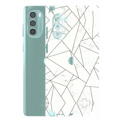 Motorola Phone Skins (All Models) - Luxury White Marble Effect - 3D Embossed Finish (L-168) Motorola G62 5G -